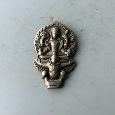 Old Tibetan Buddhism Iron Six-Armed Avalokiteshvara Pendant, Thokcha Amulet