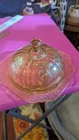 Vintage Depression Glass Federal Patrician Amber Yellow Kitchen Butter Dish