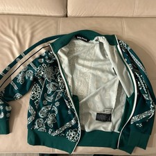 Palm Angels Mens Green Paisley Zip Track Jack...