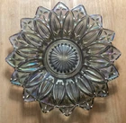 Vintage Federal Glass Iridescent Flower Petal Platter Plate 11.5 inch