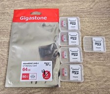 4pk 64GB MicroSDXC UHS-I U1 1 extra Adapter Memory Cards 4K UHD Gigastone