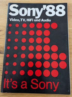 Sony Katalog, Programm 1988, 130Seiten,  & technischen Daten