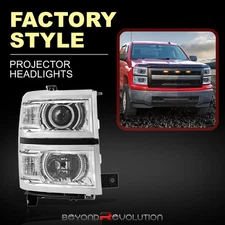 For 2014-2015 Silverado 1500 Clear Replacement Projector Headlamps Light Housing