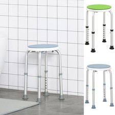 Aluminium Bath Shower Stool with 360° Swivel Seat and Adjustable Height