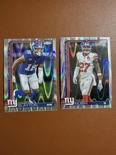 2025 Topps Chrome Darius Slayton & Tyler Nubin Ray Wave Refractor NY Giants