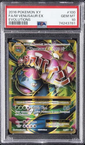 2016 POKEMON XY EVOLUTIONS #100 FULL ART/M VENUSAUR EX PSA 10
