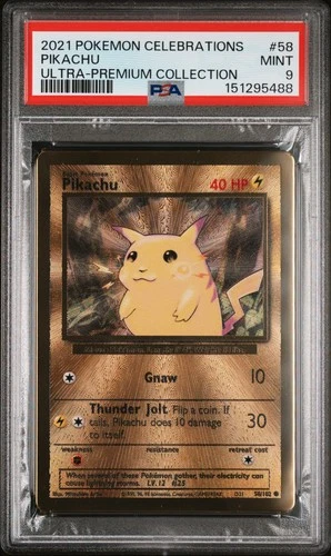 2021 POKEMON CELEBRATIONS ULTRA-PREM COLL #58 PIKACHU PSA 9