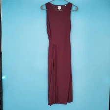 Halston Heritage Women's Size 2 Maroon Midi Sleeveless Pencil Dress