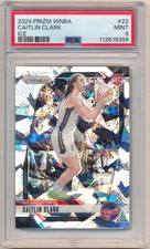 CAITLIN CLARK 2024 PANINI PRIZM WNBA #22 RC ROOKIE SILVER ICE PRIZMS PSA 9 MINT