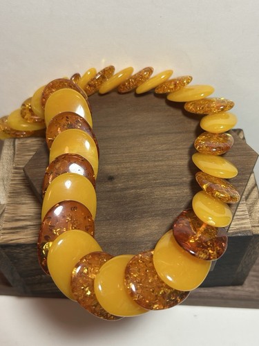 Collana vintage MCM Baltico polacco butterscotch tuorlo d'uovo miele ambra 23,5" 134 g - Foto 13 di 18
