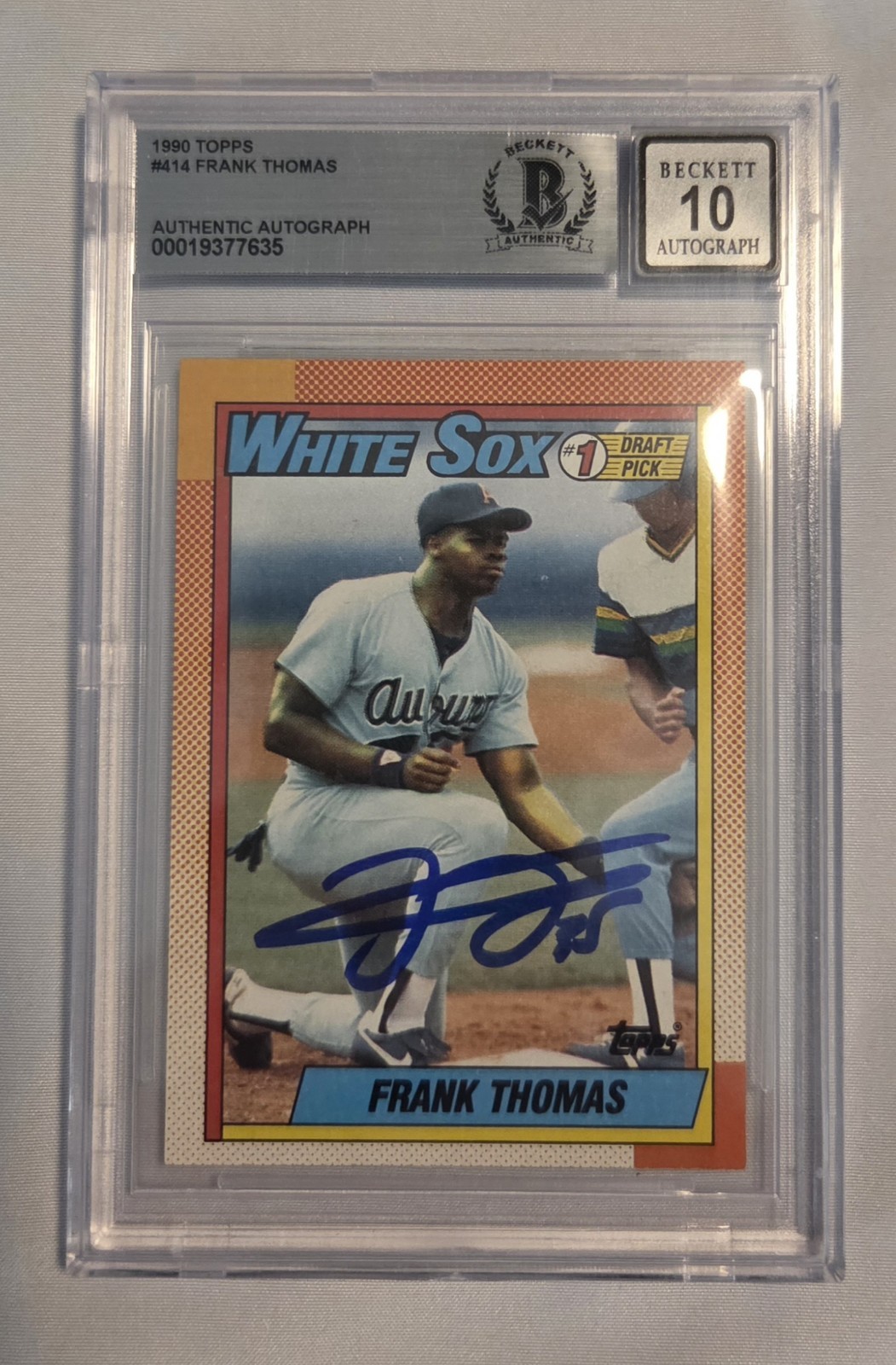 💰Frank Thomas💰1990 Topps Rookie on Card Auto BAS 10 Authentic Chicago