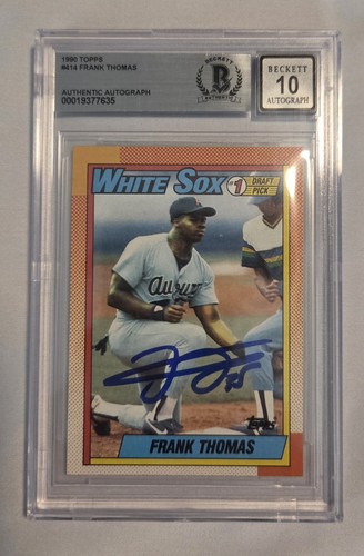 💰Frank Thomas💰1990 Topps Rookie on Card Auto BAS 10 Authentic Chicago