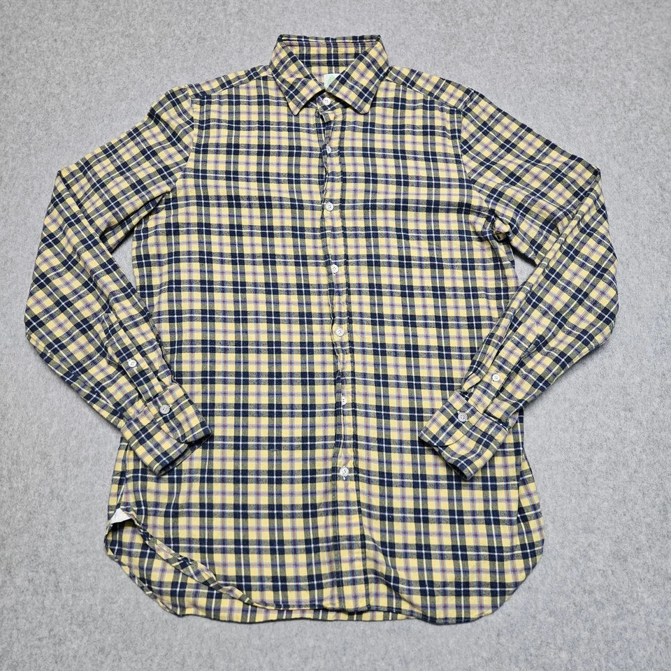 Camisa de franela Finamore Napoli para hombre talla M Italia Foto 2 de 4