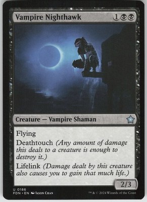 MTG Vampire Nighthawk NM Foundations Magic 186