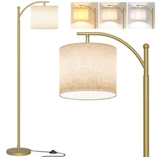 Arc Floor Lamp,Modern Floor Lamp with 9W 3 Color Temperatures Bulb,Metal Stan...