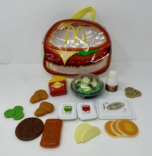 Vtg CDI McDonalds Play Pretend Food w/bag - salad, hotcakes, sauces - incomplete