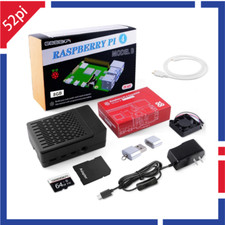 Raspberry Pi 4 Starter Kit Enlosure Case Fan Power Supply HDMI Cable SD Card