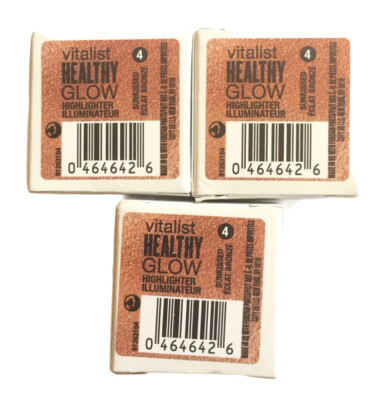 Lot Of 3 Covergirl Vitalist Healthy Glow Highlighters #4 Sunkissed New