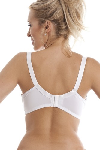 Camille Womens Mastectomy Non Wired Full Cup Bra - White - Bilateral Pocketed - Picture 2 of 6
