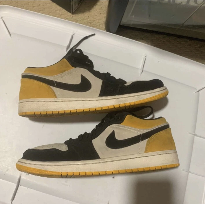 Nike Air Jordan 1 Low Sail University Gold 553558-127 Size 10 White Black Yellow