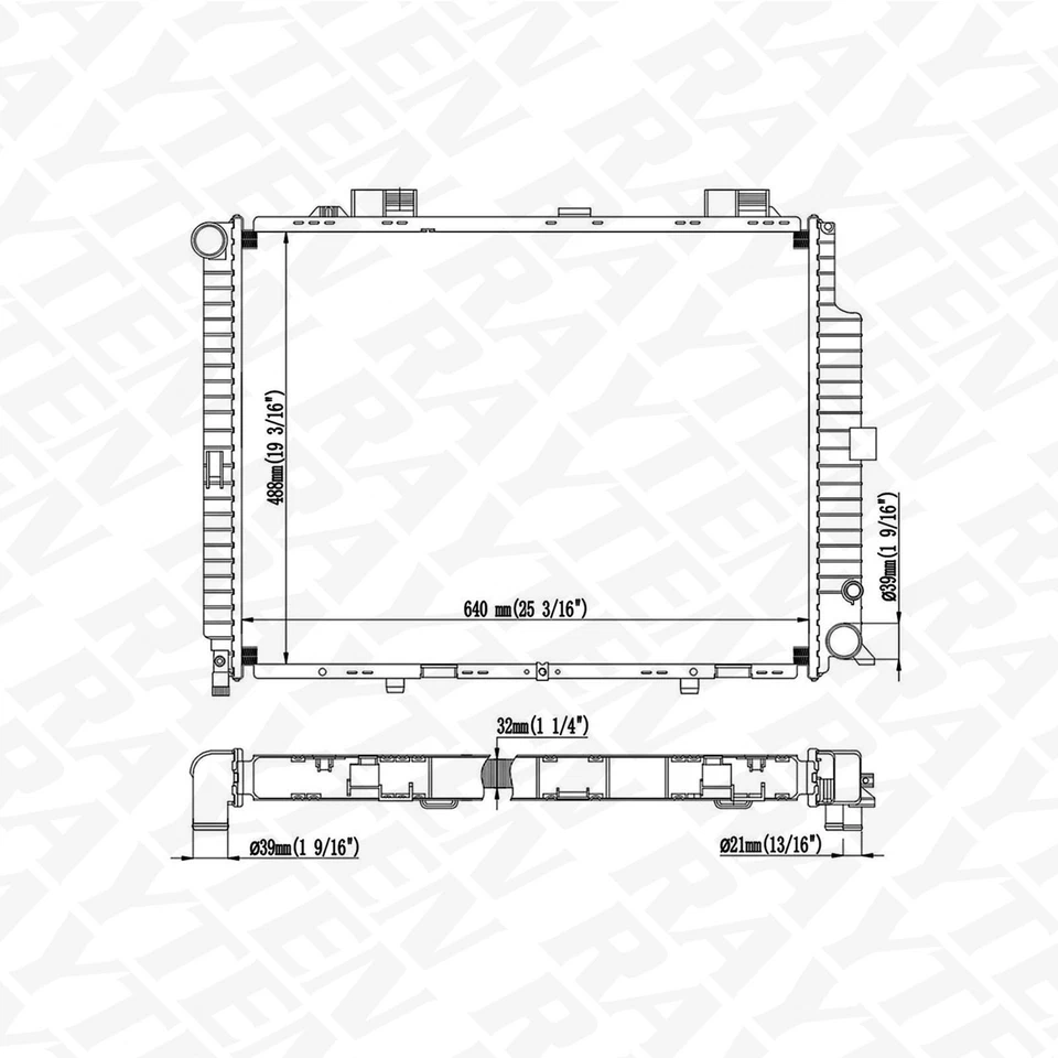 Radiator For 2069 95-96 Mercedes Benz W210 E300D E-Class 97-98 E420 98-99 E430 - Изображение 3 из 4