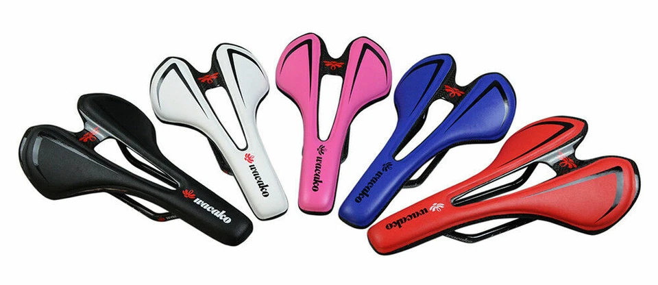 Asiento de cuero de carbono para bicicleta MTB sillín de bicicleta de carretera asiento de cojín hueco para carreras 130 g Foto 2 de 4