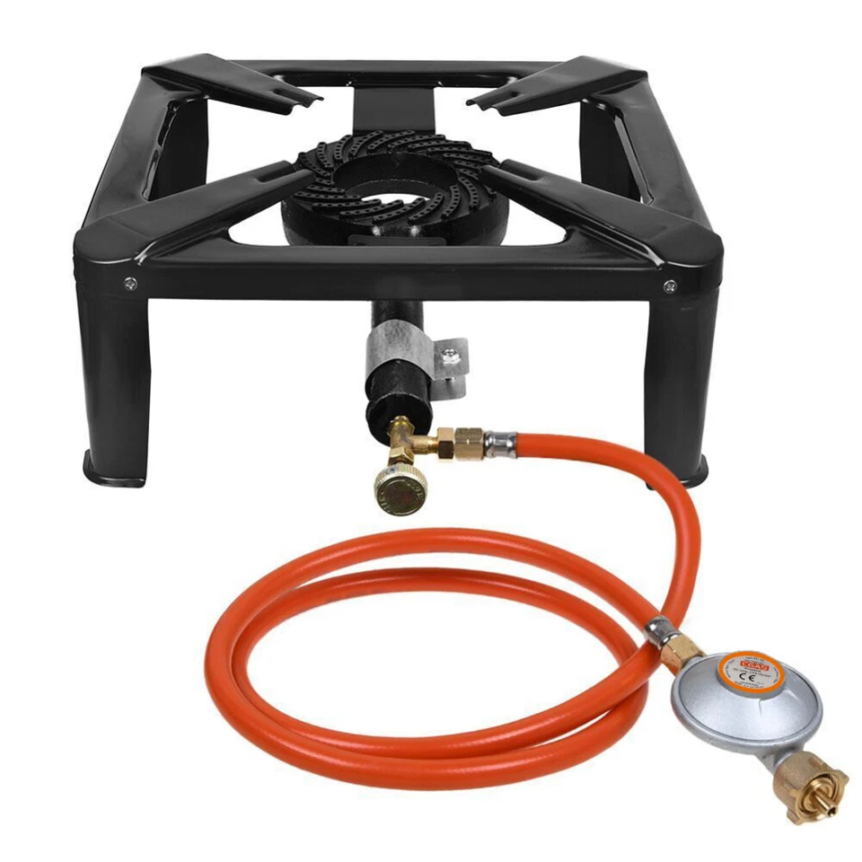 8KW Hockerkocher Gaskocher Camping Gasbrenner Wok mit Schlauch Druckminderer DHL - Bild 2 von 4