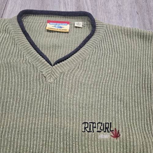 Ripcurl Vintage Green Jumper Hemp /Cotton Mens Size M - Picture 2 of 6