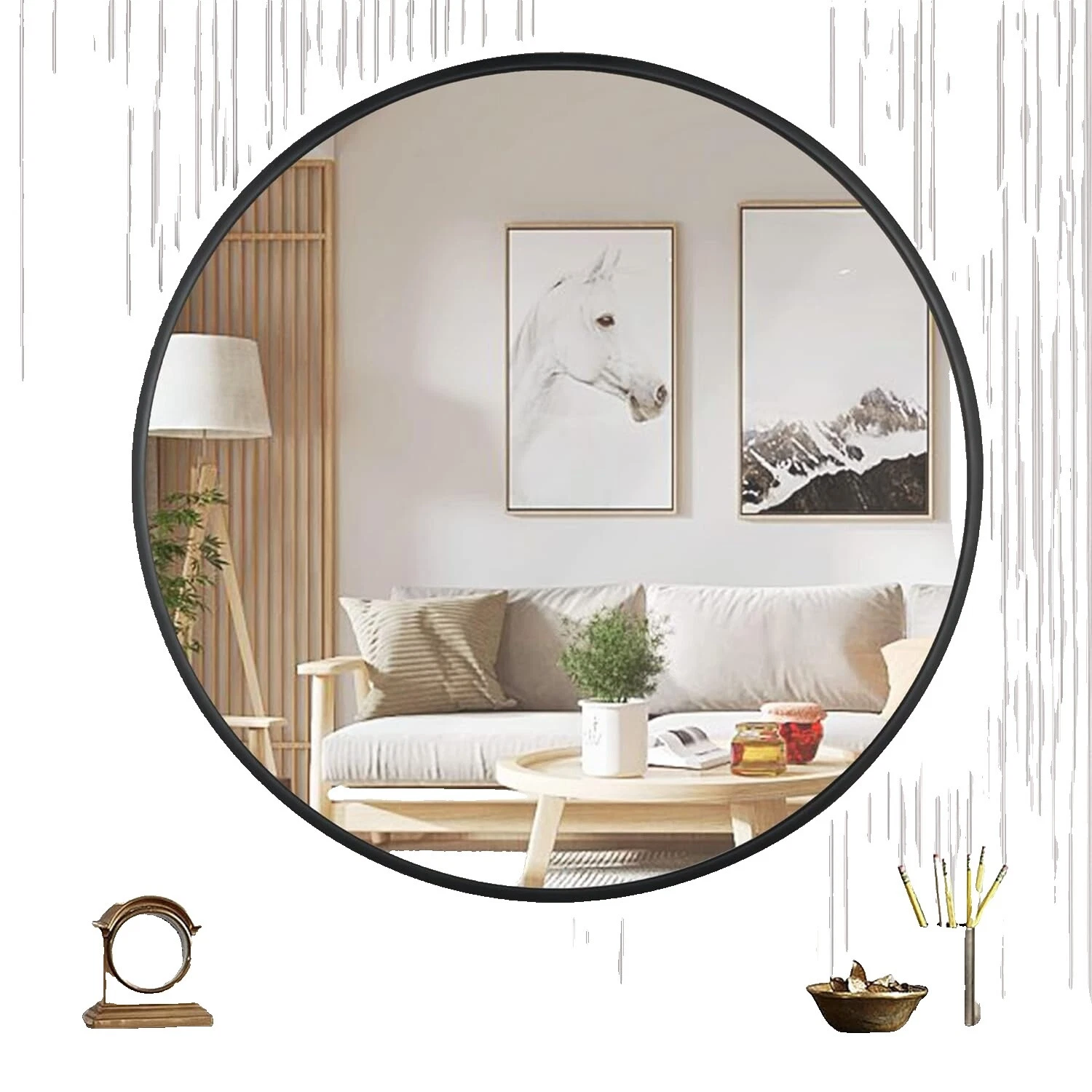 Art Deco Round Home Décor Mirrors