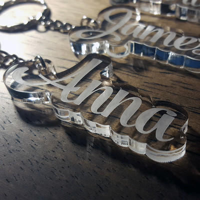 S For Men Personalized Frozen Keyring Keychain - Custom Name Or Word Gift, School Bag Tag, Crystal Clear Acrylic Personalized Keychain - Foto 6