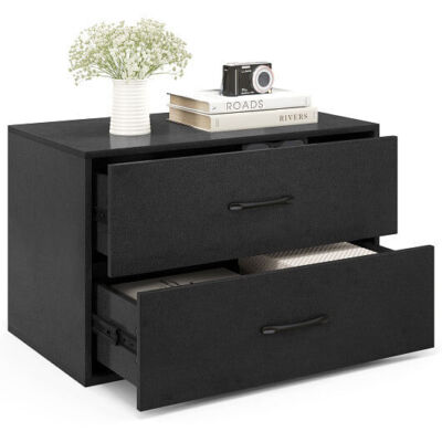 2-Drawer Stackable Horizontal Storage Cabinet Dresser Chest with Handles- Black - | eBay 2-Drawer Stackable Horizontal Storage Cabinet Dresser Chest with Handles- Black - | eBay