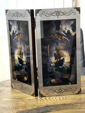 Wooden Backgammon with Tempered Glass - The Bottled Odyssey Theme