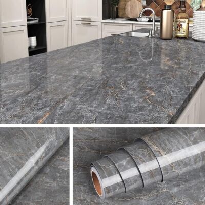 5M Marble Wallpaper Adhesive Sticker Kitchen Worktop Countertop Vinyl ...