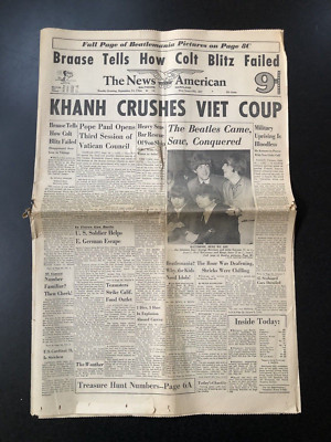 BEATLES 9/14/64 NEWSPAPER FRONT PAGE + Full page of Pictures & more Baltimore MD