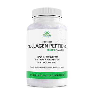 Collagen Peptides 750mg Skin Nail Joint Support Dietary Supplement 120 Capsules