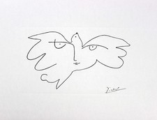 Pablo Picasso Serigraph / Silkscreen Study For Yuri Gagarin Rare