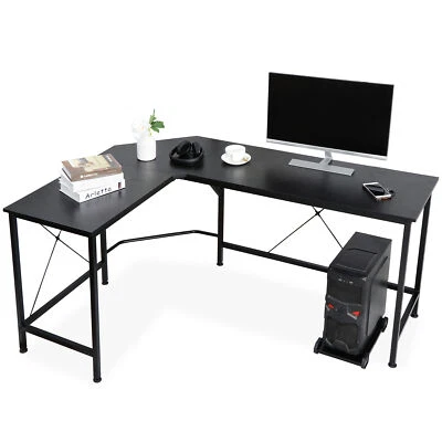 SEGAWE L-Shaped Desk Corner Computer Desk PC Laptop Study Table Workstation Home Office