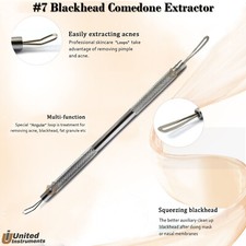 7 Blackhead Remover Straight-Angular Loop Comedone Extractor Skin Cleaning Tool