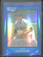 2007 Bowman Chrome Blue Refractor #BDPP 52 Charlie Culberson No 18 of 199