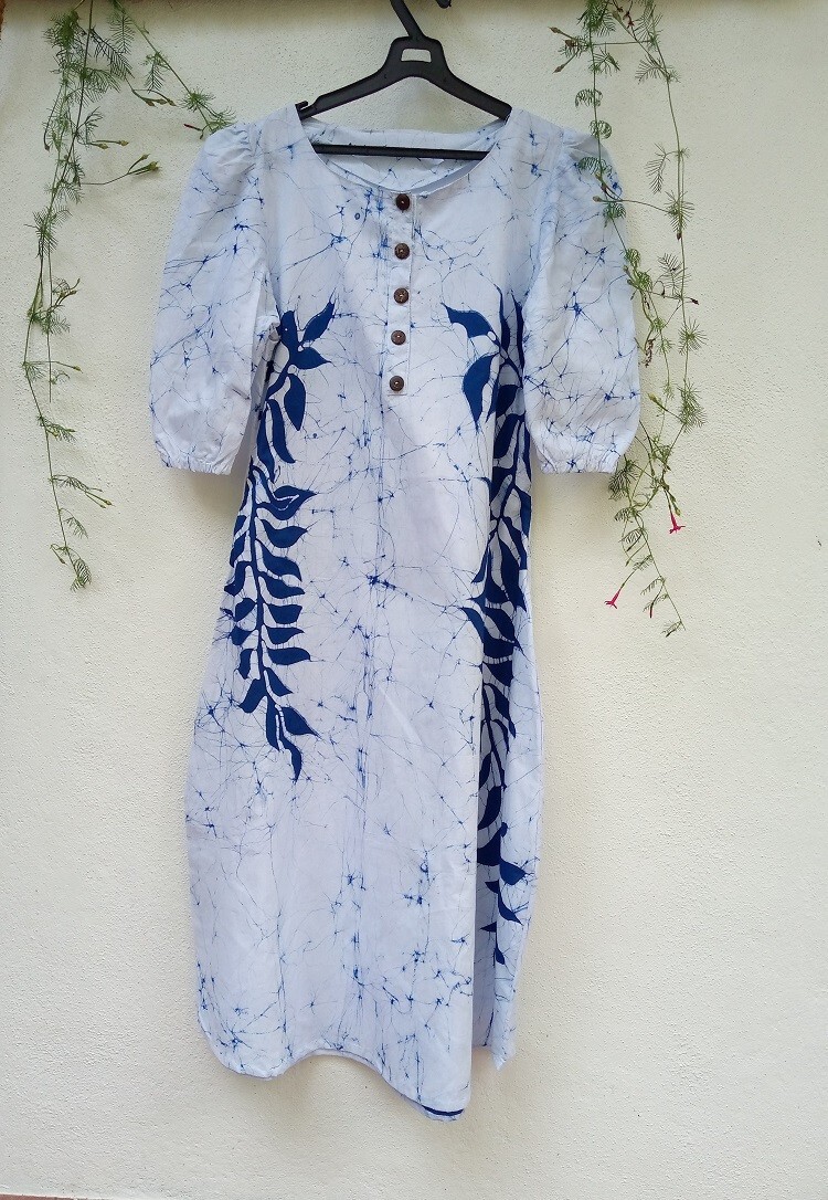 batik casual dresses Artisan Crafted Cotton Batik Shift Dress