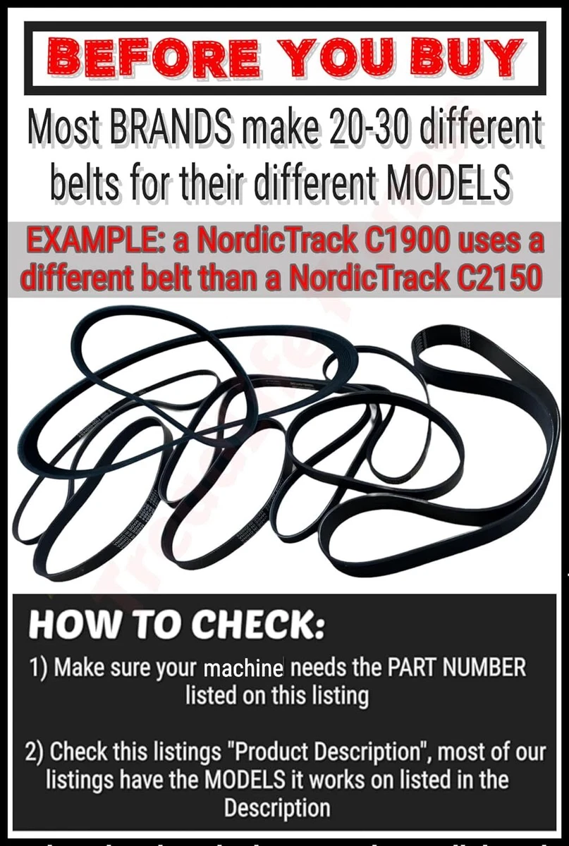 Elliptical Drive Belt Compatible with NordicTrack Commercial 1300