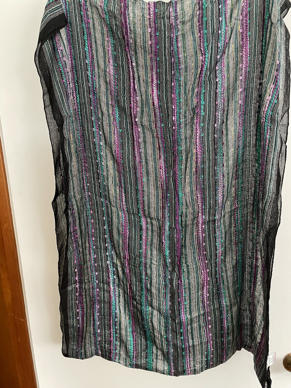 Anika Dali Handmade lightweight Multicolor Infinity Scarf w/Shimmer Gold Thread