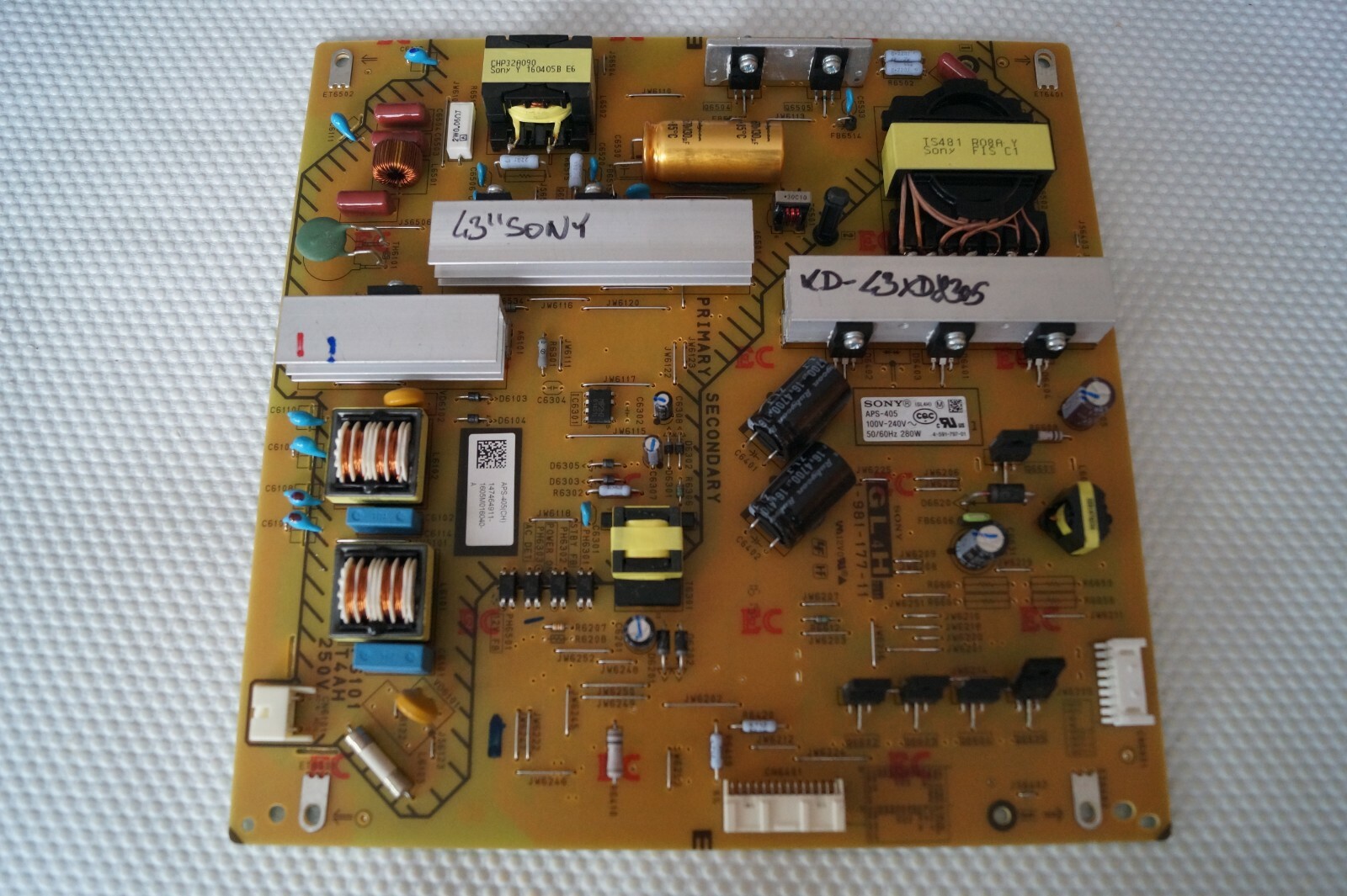PSU POWER SUPPLY BOARD 1-981-177-11 APS-405(CH) FOR 43"" SONY KD-43XD8305 LED TV