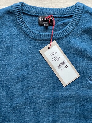 Giesswein Merino Pullover Wool O-Neck 40 Petrol Brandneu Wool