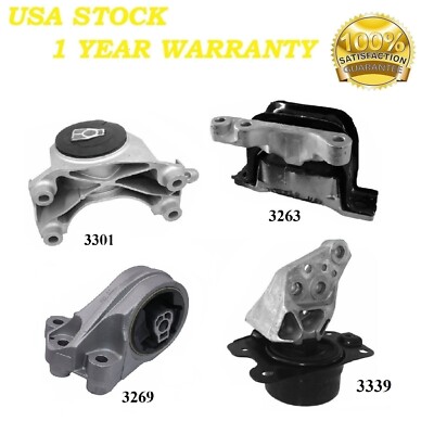 4PCS MOTOR & TRANS MOUNT FIT 2010-2017 Chevrolet Equinox 3.0L 3.6L - Auto Trans.