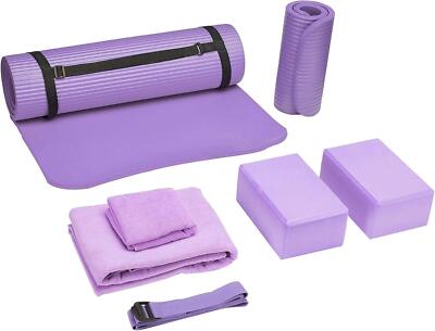 BalanceFrom GoYoga 7teiliges Violett Set: Matte