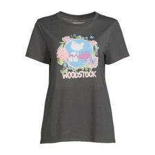 Woodstock Juniors' Short Sleeve T-Shirt Dark Gray Small