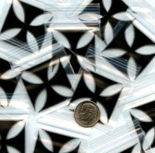 100 Apple Baggies Black Cross 1.5 x 1.5" reclosable Minizip bags 1515