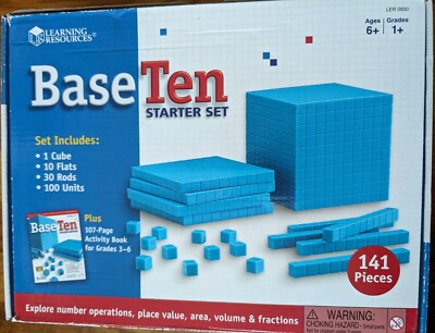 Learning Resources Interlocking Base Ten Classroom Set Pre Owned Includes Manual