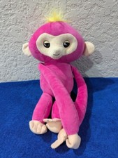 WowWee Fingerlings Pink Monkey Eyes Open Close 18 Talking Plush Works '2018